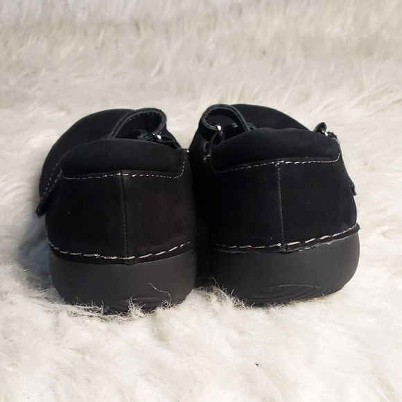 Vionic Black Suede Leather Mary Jane Shoes Flats Velcro Strap Ortholite Comfort - Picture 3 of 7